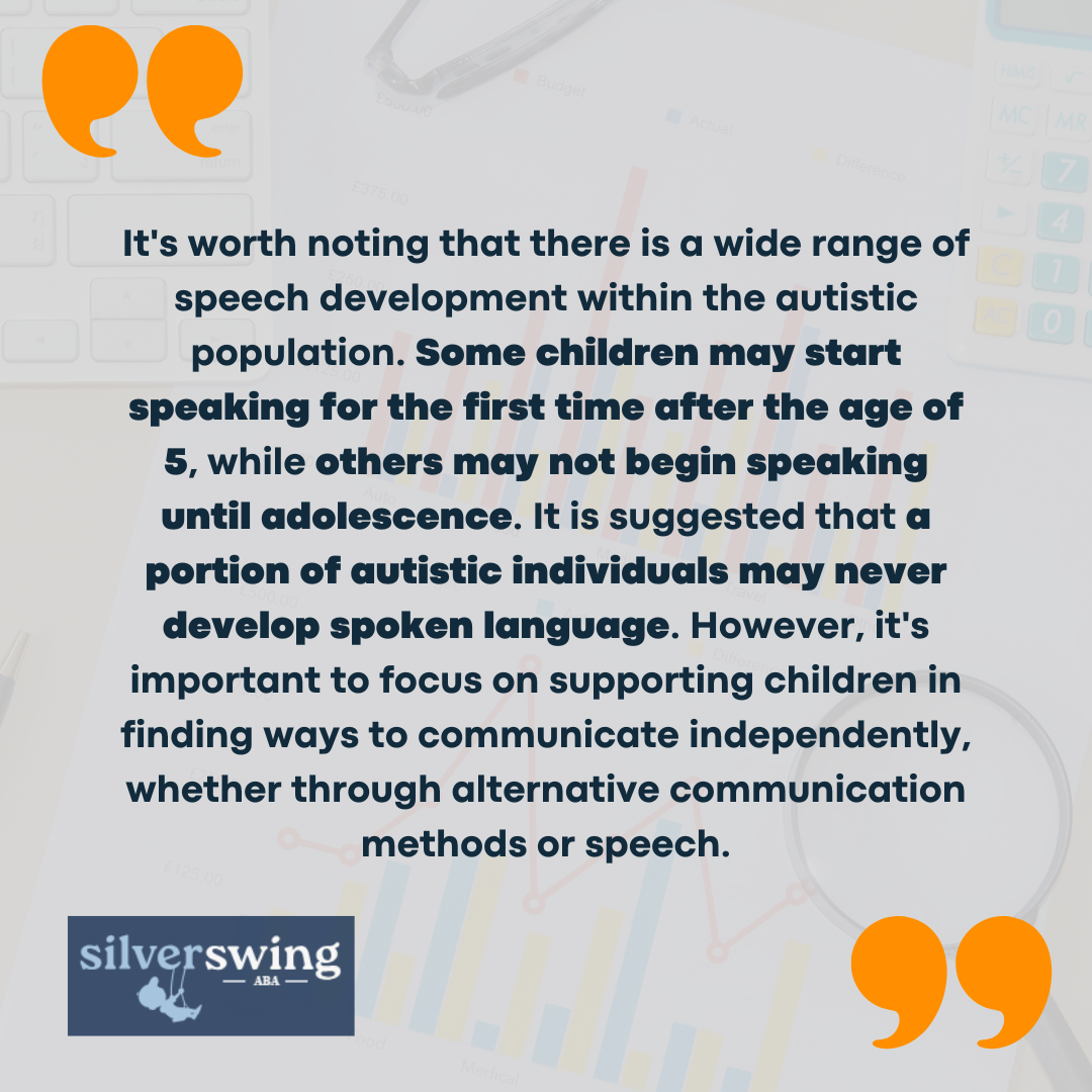 when does an autistic child start talking